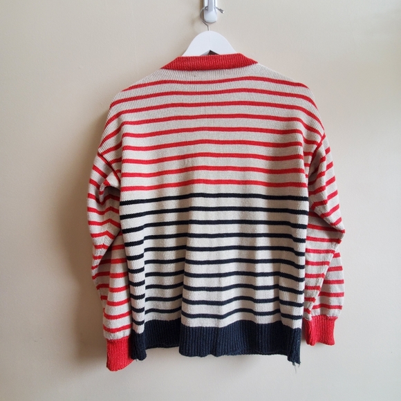 Vintage Neiman Marcus Sayres wellmore striped cardigan size 4 - Picture 2 of 11